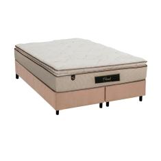  Cama Box King: Colchão Molas Ensacadas Luckspuma MasterPocket Cloud One Side + Base CRC Suede Clean(193x203)
