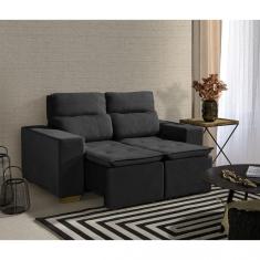 Sofá Luxemburgo 2 Lugares Retrátil Reclinável 1,50M Yescasa Preto