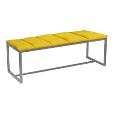 Recamier Industrial Carla 140cm Casal Quarto Box Cama Ferro Cinza Sintético Amarelo - Ahazzo Móveis