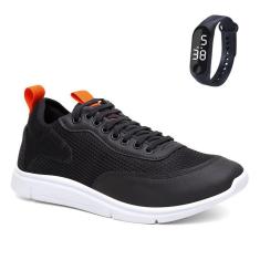 Tênis Masculino Academia Caminhada Leve Macio e Confortável Com Relógio 038-Masculino