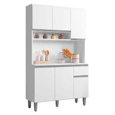 Armário para Cozinha Ambiente Kit Márcia Branco Brilho - AJL