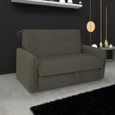Sofá Cama Para Sala De Estar Zaia Com Baú Suede Matrix - Ca Castor