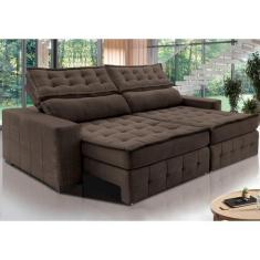 Sofá Retrátil e Reclinável 2,35m Cama inBox Big Puffer com SoftGelD40 