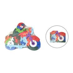 Quebra Cabeça Infantil 3D Madeira MDF Alfabeto 26 Peças Moto - Fato To