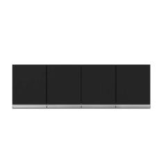 Armário Aéreo Andréia Para Cozinha Com 4 Portas 150 Cm Preto/fosco