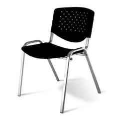 Cadeira Empilhável Linha Polipropileno Atenas Preto - Design Office