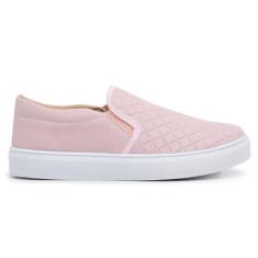 Tênis Feminino Slip On Calce Fácil Casual Rosa - Zafrem, 36, Rosa, Fem