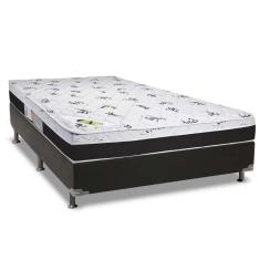 Cama Box Casal: Colchão Ortopédico Luckspuma D33-ag65 Aspen 50 + Base Crc Suede Black(138x188)