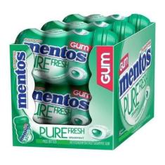 Chiclete Mentos Purefresh Wintergreen Com 6 Potes - 552G, 6 garrafas, 