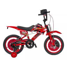 Bicicleta Moto Cross Infantil aro 16 Vermelha Unitoys