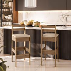 Conjunto com 02 Banquetas Gourmet Cedro Gold 51C