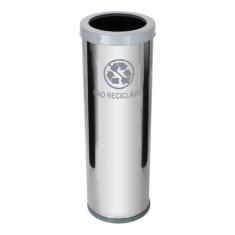 Lixeira Em Aço Inox Com Tampa Meia Esfera Plástica 30 Litros