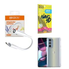 Capinha Motorola G32 + Adaptador P2 P Tipo C + Película 9D
