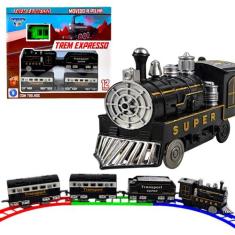 Trem expresso Ferrorama brinquedo Locomotiva 138cm à pilha - Marca