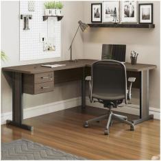 Mesa De Escritório Em L 2 Gavetas Versatile Munique 1,70m X 1,50m - KA