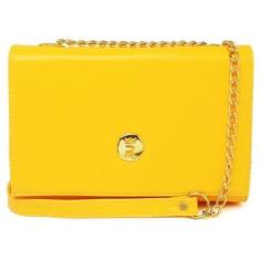 Bolsa Flap Feminina Alça Corrente Fechamento Zíper Moderna-Feminino