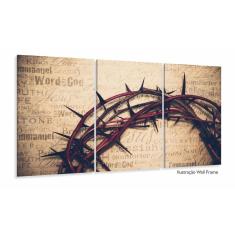 Quadros Decorativos Coroa de Espinhos Jesus Sala 120x60 3 pe