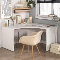 Escrivaninha de Canto 135cm Ficus CabeCasa MadeiraMadeira Branco