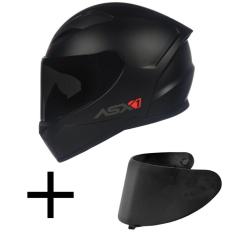 Capacete ASX City Solid Preto Fosco Mais Viseira Fumê