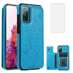 Capa de telefone para Samsung Galaxy S20 FE 5G/S20 Fan Edition com protetor de tela de vidro temperado, suporte para cartão, capa de carteira, flip acessórios de couro Glaxay S20FE S 20FE FEcases 2020