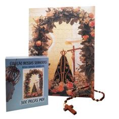 Quebra-Cabeça Nossa Senhora Aparecida 300 Peças Mdf + Terço - Reidopen