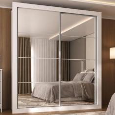 Guarda-Roupas Casal com Espelho 2 Portas de Correr 4 Gavetas Malibu Mu