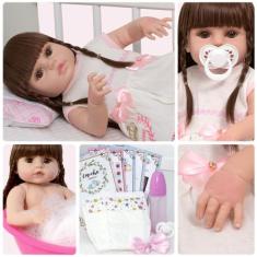 Boneca Reborn Realista Menina Bonita 13 Itens Envio Imediato - Cegonha