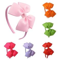 12pcs. Tiara Arquinho Com Laço Lacinho Infantil Bebê Adulto - Neoimp