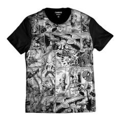 Camiseta Gibis História em Quadrinhos Heróis - Di Nuevo, Preto, GG