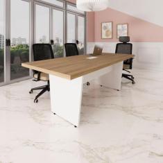 Mesa de Escritório 2,00m 1 CX de Tomada Pé Painel Angular F5 - F5 Offi