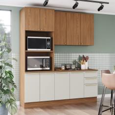 Cozinha Compacta 3 Peças com Torre Quente Yasmin Espresso Móveis