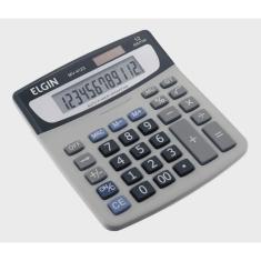 Calculadora Mesa Visor 12 Dígitos Solar Bateria Lcd Elgin - mv 4123