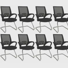 Kit 8 Cadeiras para Escritório Interlocutor Visitante