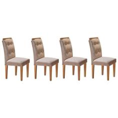 Cadeira Sala de Jantar Imperatriz Kit 4 Un Imbuia/Linho Turim - Rufato