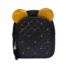 Mochila Preta Orelhas Mickey 26x30x10cm Disney