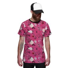 Camiseta Masculina Rosa Floral Verão 2019 Top-Masculino