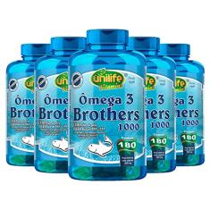 Kit 5 Ômega 3 Brothers 1200mg 180 cápsulas Unilife