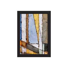 Quadro Abstrato Geométrico Colorido Moldura Preta 22x32cm