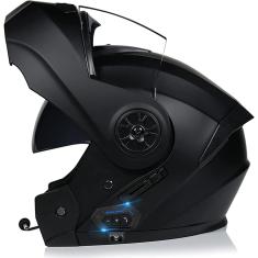 Capacetes modulares Bluetooth para motocicleta, certificação Bluetooth + FM DOT Jovens, homens e mulheres, capacetes de turismo flip up, fone de ouvido Bluetooth com alto-falante duplo inte