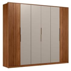 Guarda Roupa Casal Ripado Atrice 6 Portas Nogueira Nude Prime TX Demóbile – Demartêz