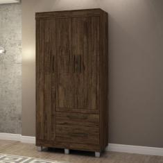 Guarda-Roupa Solteiro Paris 3 Portas 2 Gavetas Imbuia - Chf - CHF Móve