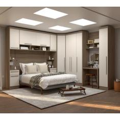 Guarda Roupa Dormitório Modulado Master Casal 1,38 m Canto c/ Mesa Esc