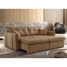Sofa Cama e Reclinavel Lisboa 1,80m 03 Lugares Mola Ensacada Txr, Linh