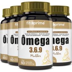 Kit 4 Ômega 3-6-9 Mulher Prímula Linhaça Borragem Vitamina E - Fitopri
