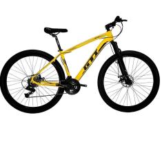 Bicicleta Aro 29 Mtb Gti Roma 24 Veloc Index Quadro Alumínio Freio a Disco Suspensão Dianteira 80mm-Unissex