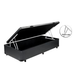 Cama Box Baú Solteiro Blindado Sintético Preto - imperium do Sono