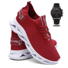 Tênis Masculino Sport Corrida e Academia Confortável + Relógio - Loren