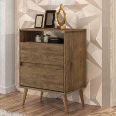 Mesa de Cabeceira 2 Gavetas Lotus J&A Móveis, Jequitibá