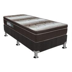 Cama Box Solteiro: Colchão Ortopédico Ortobom Light Ortopillow + Base Crc Courano Black(88X188)