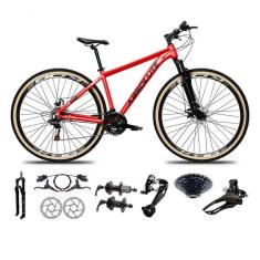 Bicicleta Aro 29 Absolute Nero 5 Freio Hidráulico K7 27v Garfo Com Trava Pneu Com Faixa - Vermelho Tam.21